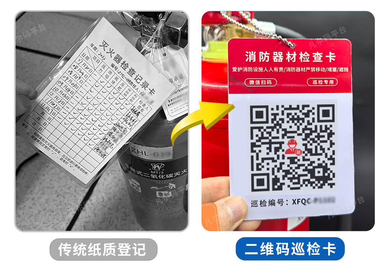 如何制作二维码消防灭火器巡检卡   